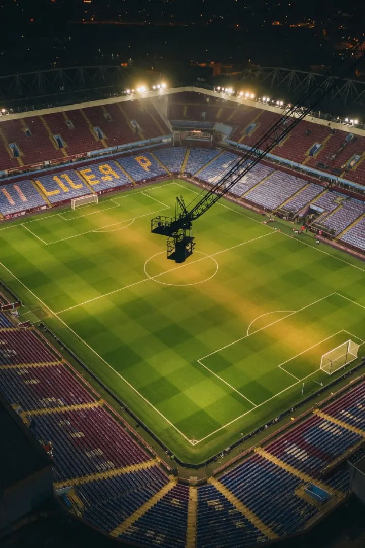 Football pitch at night